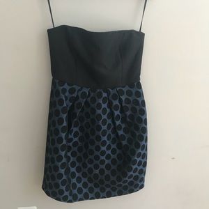 Cute polka dot cocktail strapless dress